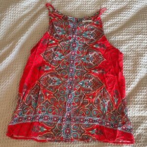 Vibrant Red Paisley Blouse